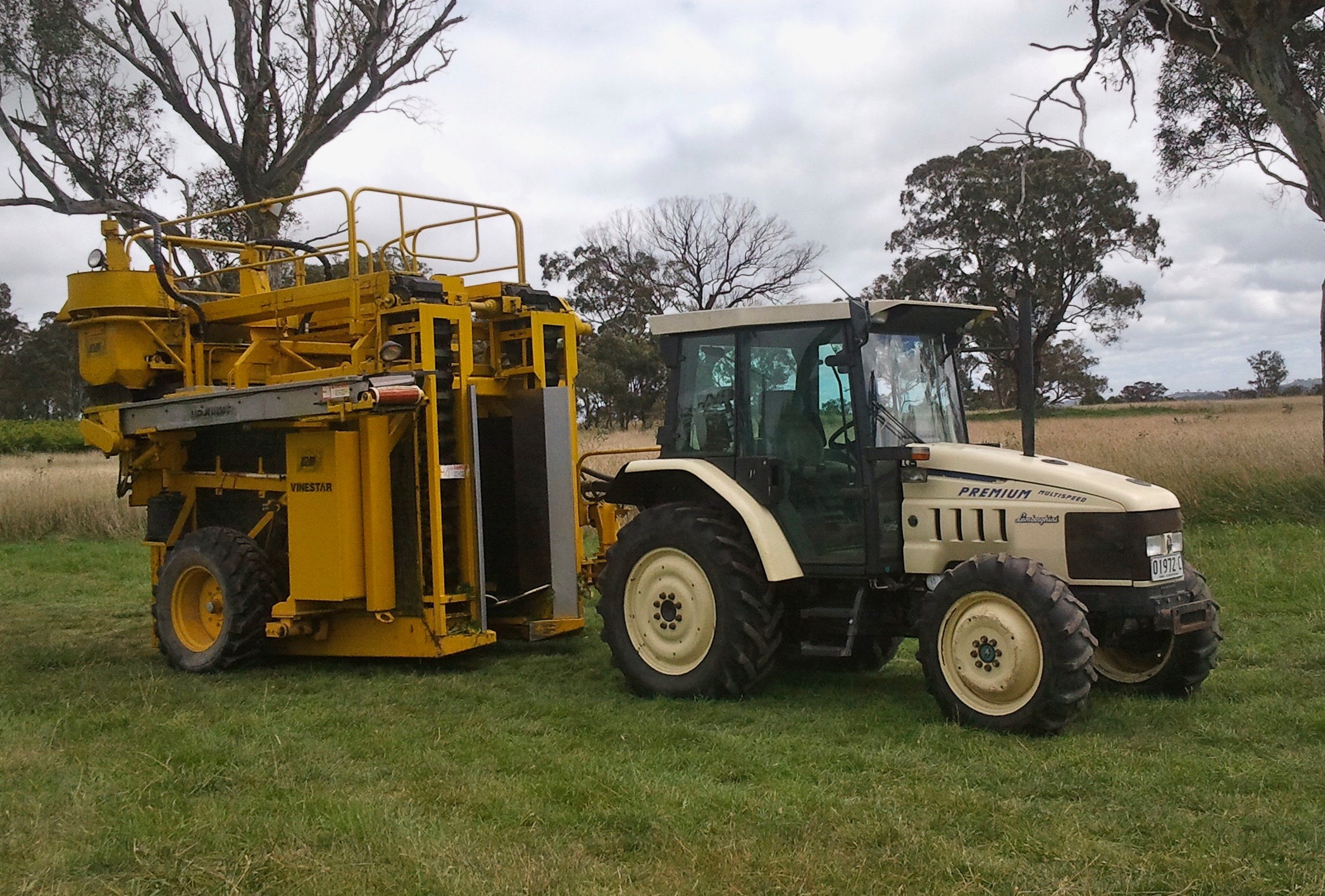 Grape Harvester/PrePruner package with tractor Machinery